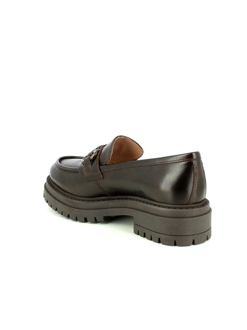 mocassino da donna in pelle liscia testa di moro con morsetto decorativo NERO GIARDINI | I514010D300